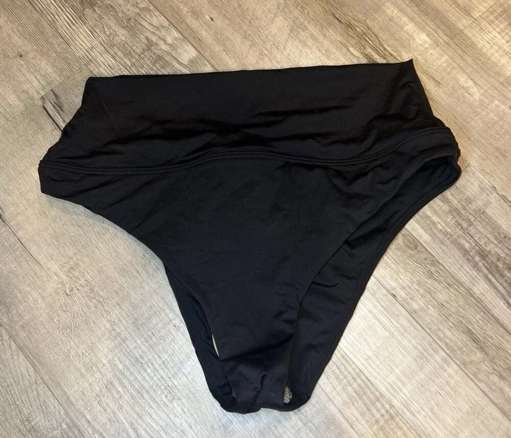 NWT prAna Aurelia Swim Bottom High Rise UPF 50 Black Color Size XS MSRP $65